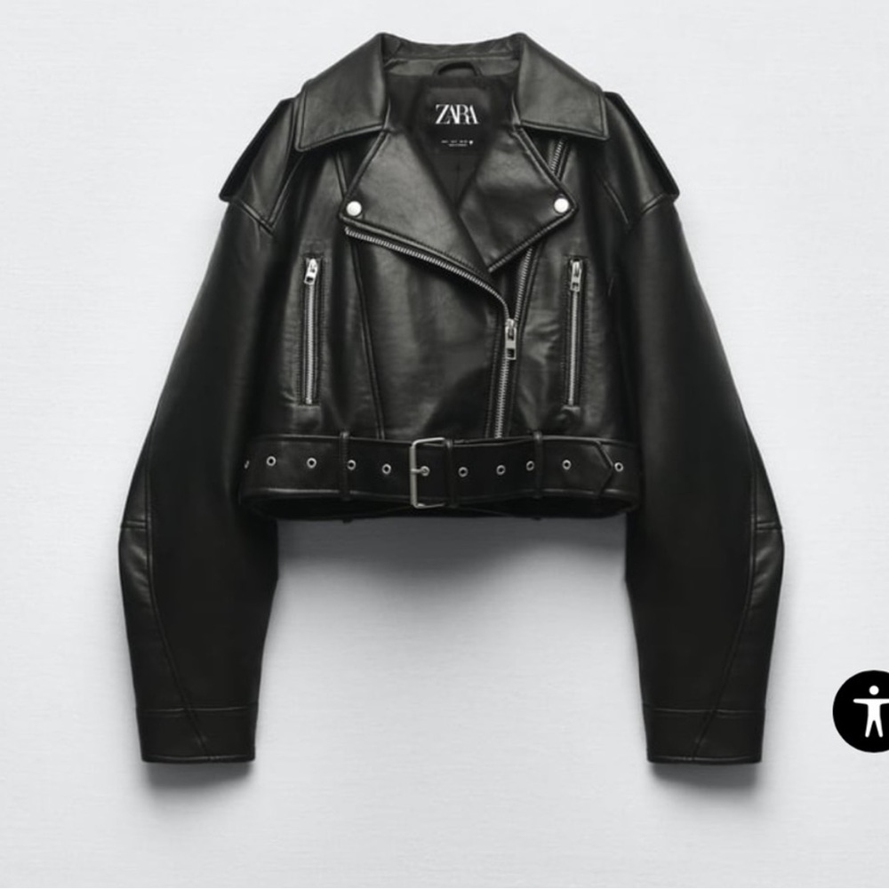 Zara Faux Leather Biker Jacket NWT
